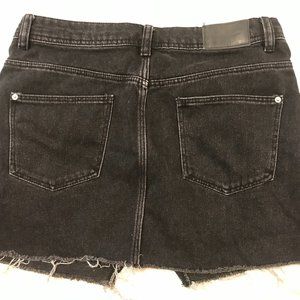 Black Jean Mini Skirt